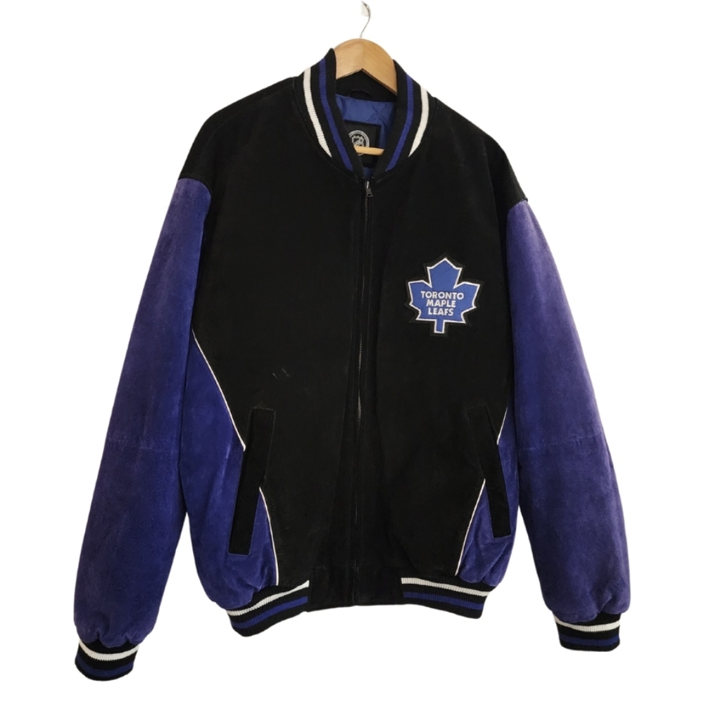 Vintage x 90s G-III NHL Toronto Maple Leafs Varsity Leather Jacket